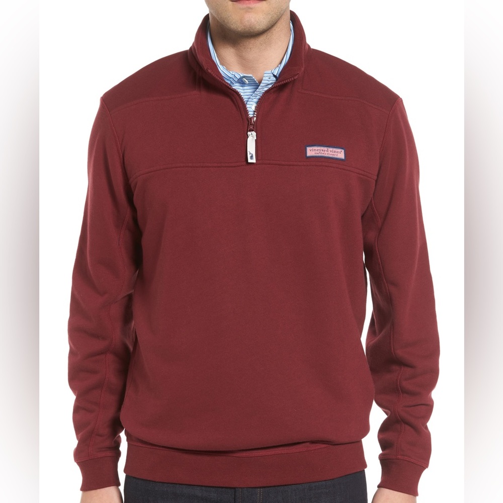 Vineyard Vines Men’s Collegiate Shep Shirt 1/4-zip Pullover Maroon XS
